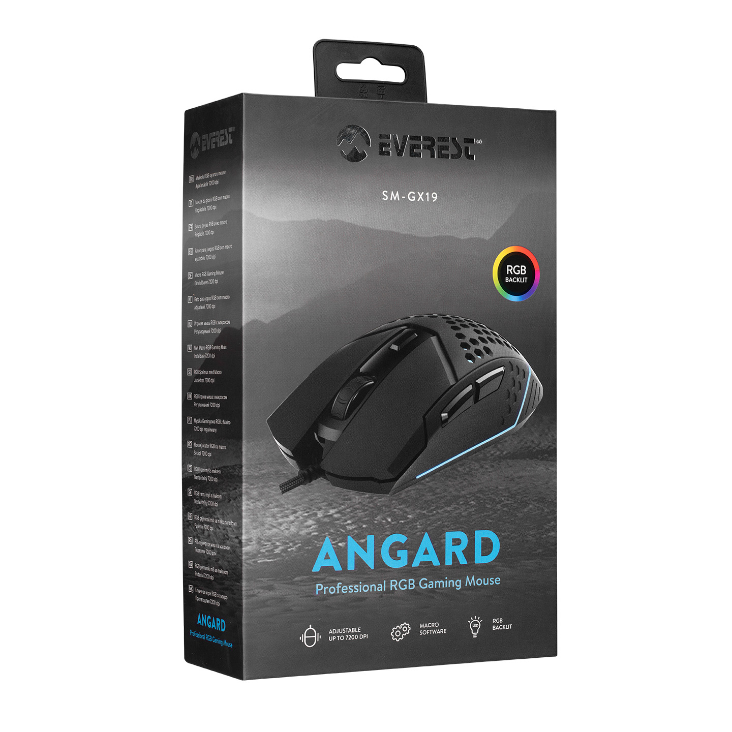 Everest SM-GX19 ANGARD Usb RGB Işıklı Makrolu 7200dpi Örgü Kablolu Gaming Oyuncu Mouse